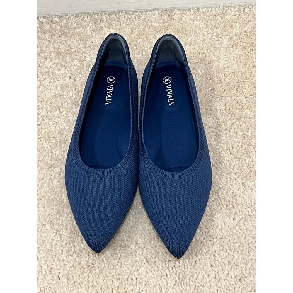 NWOB Vivaia Aria 2.0 Womens Size EU 39 Shoes Blue Pointed Toe Casual Ballet Flat